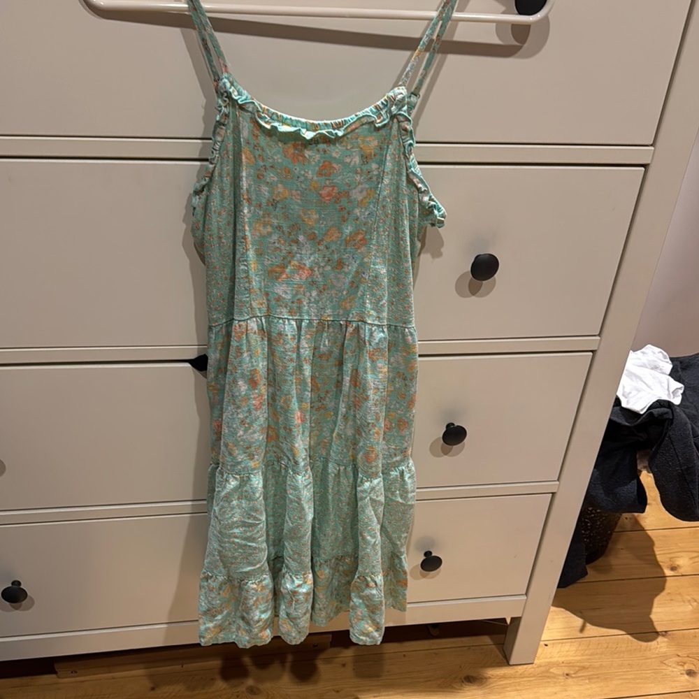 Floral Mint Green Sundress - Girls 10/12